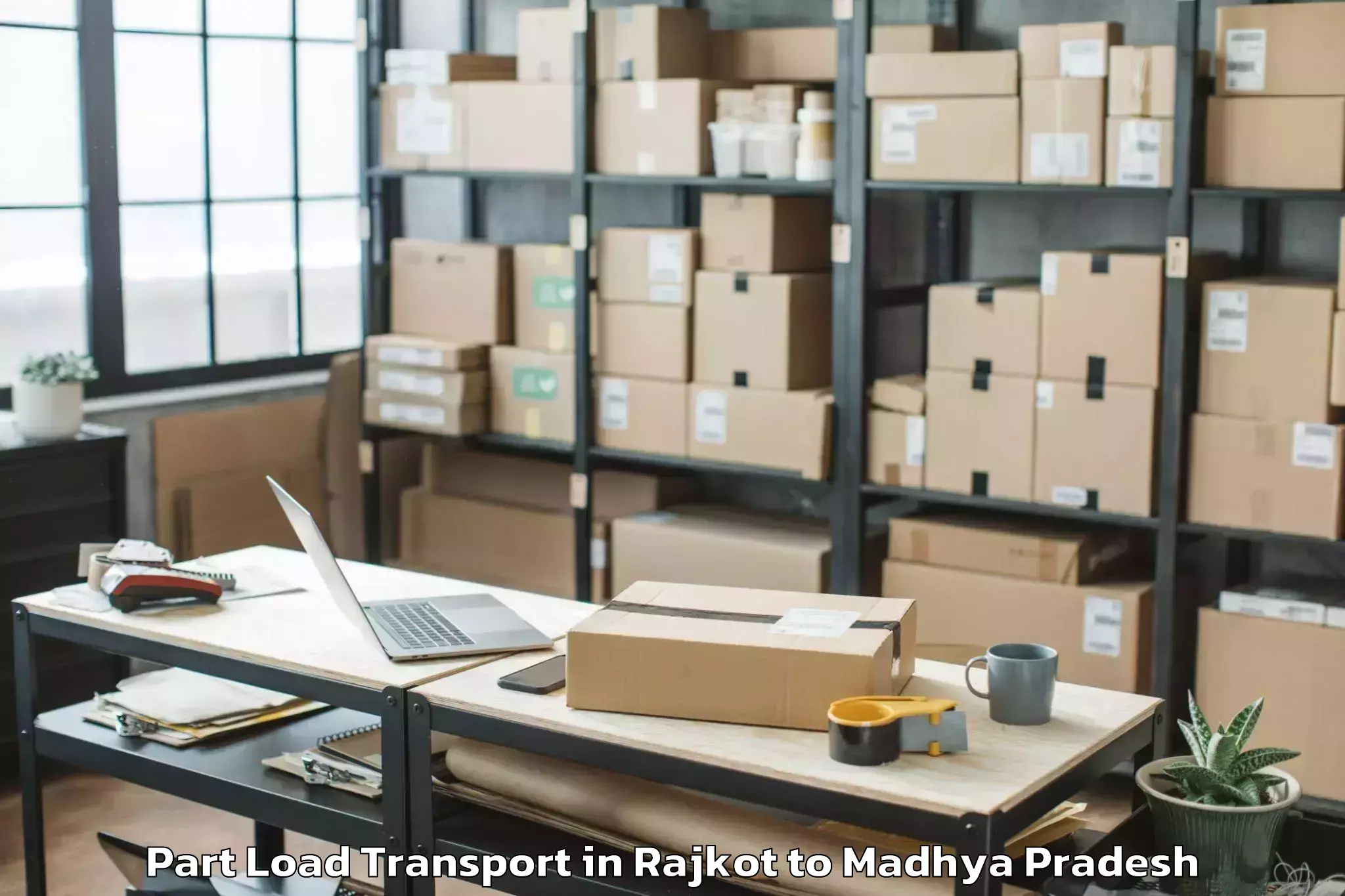 Book Rajkot to Iit Indore Part Load Transport